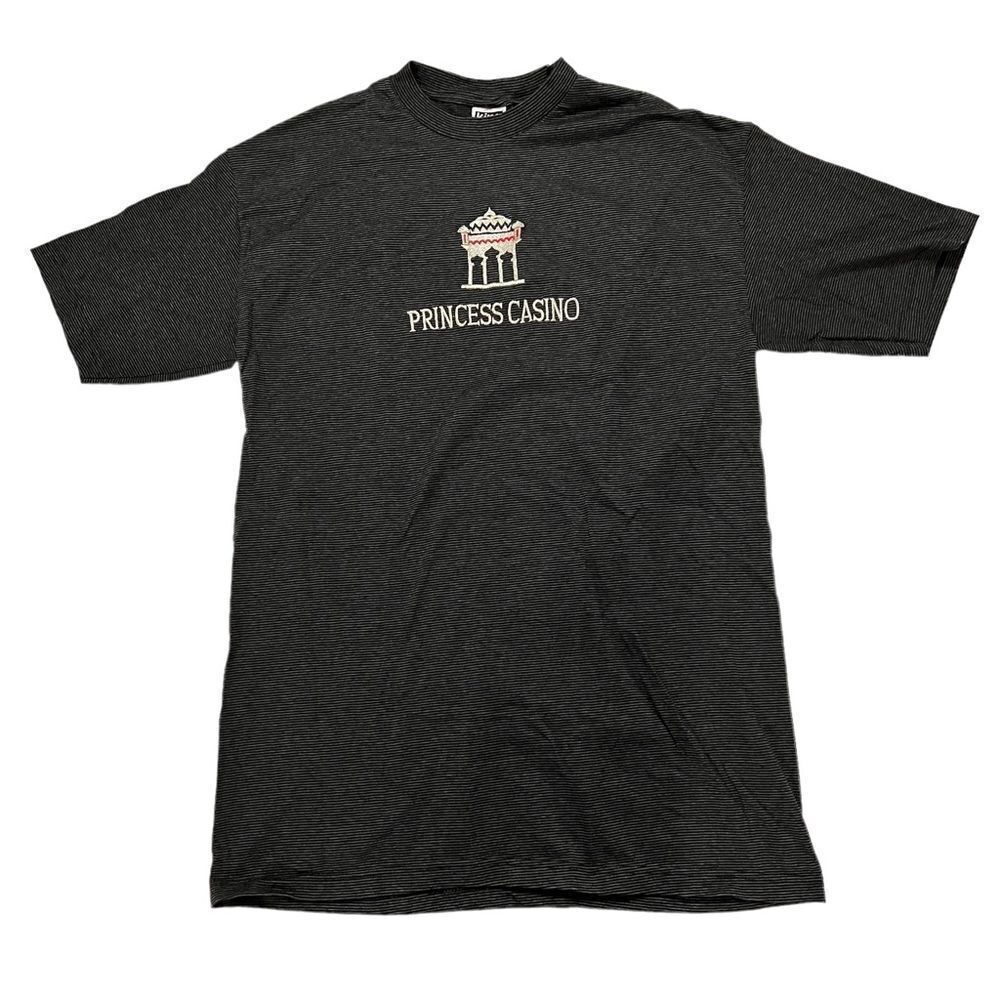 Vintage Princess Casino Embroidered Striped T Shirt